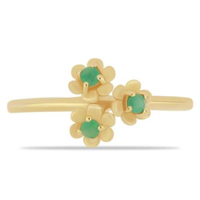 EMERALD FLORAL RING IN 925 STERLING SILVER IN BULK | WHOLESALE JEWELRY SUPPLIER USA